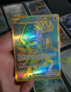 Pokemon TCG Paldean Fates Set: Koraidon ex 245/091 Gold Hyper Rare Card - NM - Image 4