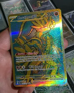 Pokemon TCG Paldean Fates Set: Koraidon ex 245/091 Gold Hyper Rare Card - NM - Image 5