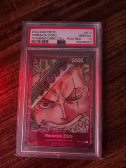 2023 One Piece, Roronoa Zoro, Premium Card Collection Film Red, #013, PSA 10 - Image 1