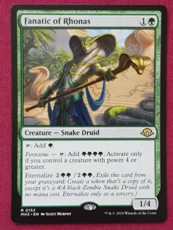 Magic The Gathering MODERN HORIZONS 3 MH3 FANATIC OF RHONAS green card MTG - Image 1