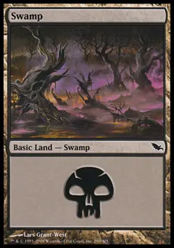 Swamp (290) - Foil LP, English MTG Shadowmoor - Image 1