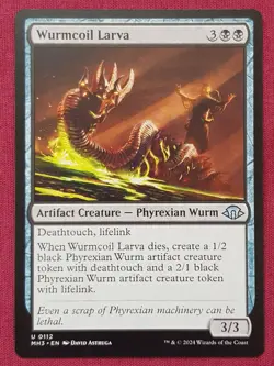 Magic The Gathering MODERN HORIZONS 3 MH3 WURMCOIL LARVA artifact card MTG - Image 1