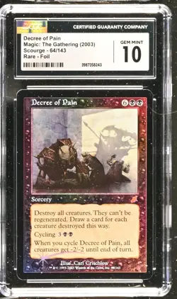DECREE OF PAIN Scourge Foil Rare CGC 10 Gem Mint MTG [Nostalgium] - Image 1
