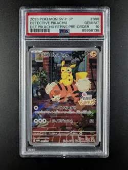 2023 Pokemon DETECTIVE PIKACHU 098/SV-P Detective Pikachu Rtrns Pre-Order PSA 10 - Image 1