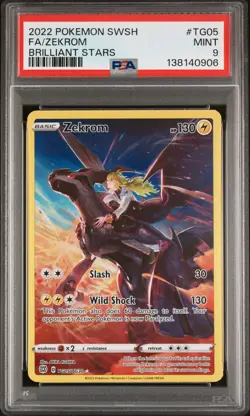 POKEMON ZEKROM Brilliant Stars Full Art TG05 PSA 9 MINT - Image 1