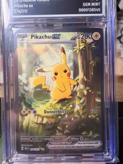 ✨ Pokemon Pikachu ex 276/217 – AOG GEM MINT 10 – Deutsch - Image 2