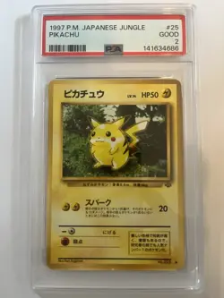 1997 POKEMON JAPANESE JUNGLE #25 PIKACHU PSA 2 - Image 1