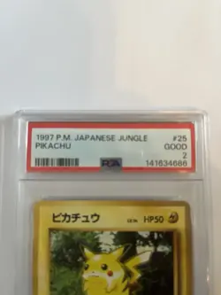 1997 POKEMON JAPANESE JUNGLE #25 PIKACHU PSA 2 - Image 2
