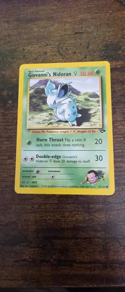 Giovanni's Nidoran F 75/132 Common Gym Challenge Pokemon Lightly Played - Image 1
