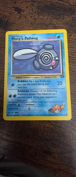 Misty's Poliwag 89/132 Common Gym Challenge Pokemon Lightly Played - Image 1