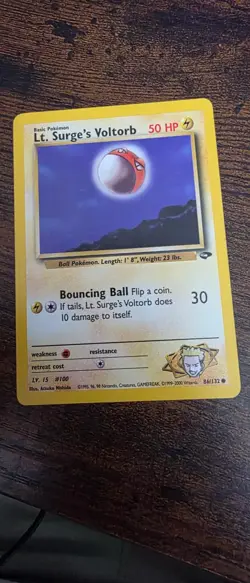 Lt. Surge's Voltorb 86/132 Common Gym Challenge Pokemon Lightly Played - Image 1