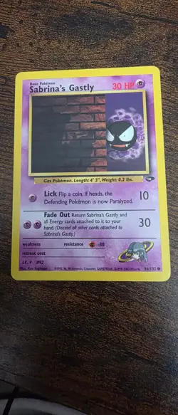 Sabrina's Gastly 96/132 Common Gym Challenge Pokemon Lightly Played - Image 1