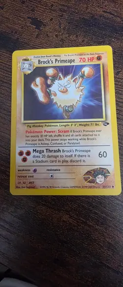 Brock's Primeape 35/132 Uncommon Gym Challenge Pokemon Lightly Played - Image 1