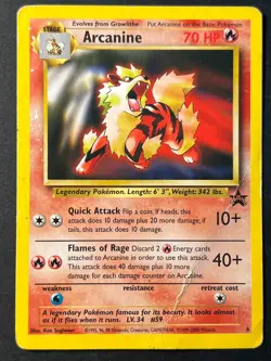 Arcanine 6 WOTC Promo Black Star - Pokemon Card HP - Image 1
