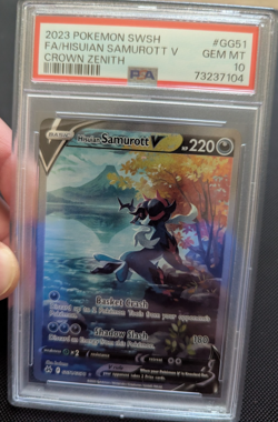 2023 POKEMON SWORD AND SHIELD CROWN ZENITH #GG51 FA/HISUIAN SAMUROTT V PSA 10 - Image 1