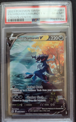 2023 POKEMON SWORD AND SHIELD CROWN ZENITH #GG51 FA/HISUIAN SAMUROTT V PSA 10 - Image 3