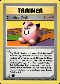 Pokemon Clefairy Doll 70/102 Base Set Rare 1st Edition Lightly Played - Image 1