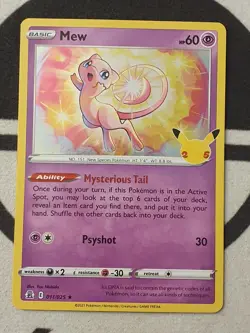 Mew 011/025 th Jubilaum Set Holo Englisch Pokemon Original Pokemon Karte TCG - Image 3