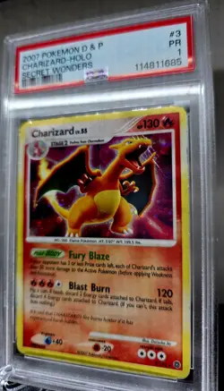 Pokemon Charizard Diamond Pearl Secret Wonders Holo PSA 1 - Image 1