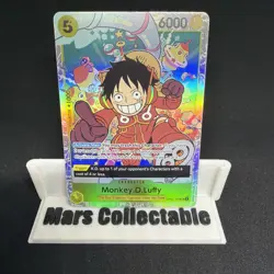 Monkey.D.Luffy OP07-109 SR ONE PIECE Tcg Card Game NM Yellow Reprint - Image 1