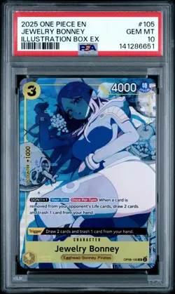 One Piece Jewelry Bonney Illustration Box EX Promo English OP08-105 PSA 10 - Image 1