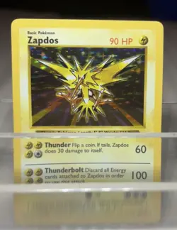 Zapdos Holo Base Set SHADOWLESS 16/102 Pokemon TCG Card LP Rare 1999 - Image 2