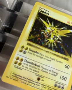Zapdos Holo Base Set SHADOWLESS 16/102 Pokemon TCG Card LP Rare 1999 - Image 3