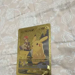 Pokemon Pikachu V Gold Metal Ultra Rare Lost Origin Trainer Gallery Card - Image 2