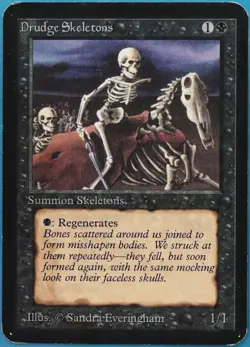 Drudge Skeletons Alpha VHP/DAMAGED Black Common CARD (518383) ABUGames - Image 1