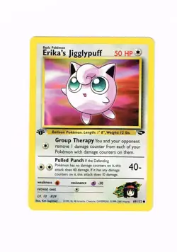 ERIKA’S JIGGLYPUFF Pokemon Card - 1st Edition - Gym Challenge - 69/132 - NM - Image 1
