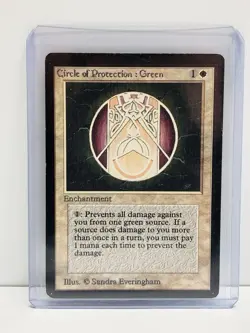 Circle Of Protection: Green Alpha MP Moderate Play MTG Magic The Gathering - Image 2