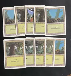 X10 Mtg Forest Revised Edition Magic the Gathering - Image 1