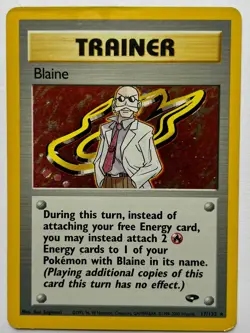 Blaine 17/132 Gym Challenge Holo Rare Unlimited Pokemon Card - Image 1