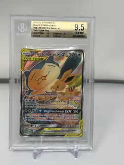 POKEMON EEVEE SNORLAX GX TAG TEAM PROMO SM169 BGS 9.5 - Image 1
