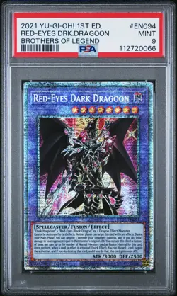 2021 YU-GI-OH! BROL-BROTHERS OF LEGEND 1ST EDITION RED-EYES DARK DRAGOON PSA 9 - Image 1