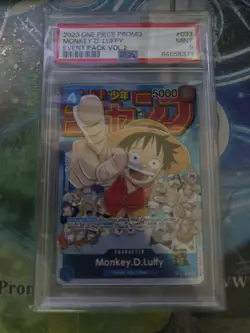 Monkey.D.Luffy (Event Pack Vol. 2) P-033 One Piece Promotion Cards Foil PSA 9 - Image 1