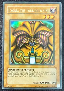 YUGIOH EXODIA THE FORBIDDEN ONE ULTRA RARE UNLIMITED ORIGINAL LOB-124 NM+/MINT - Image 1