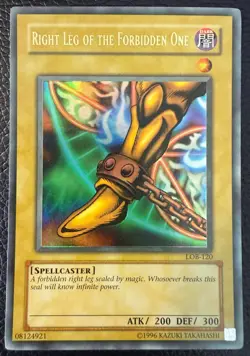 YUGIOH RIGHT LEG OF THE FORBIDDEN ONE ULTRA RARE UNLIMITED ORIGINAL LOB-120 NM+ - Image 1