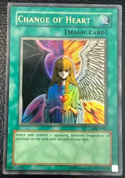 YUGIOH CHANGE OF HEART ULTRA RARE UNLIMITED MRD-060 NM+/MINT - Image 1