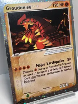 Groudon EX 002 Nintendo Black Star Promo Pokemon Card 2003, 1/2 SWIRL. NM - Image 2