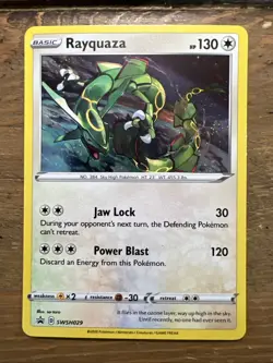 Rayquaza SWSH029 Cosmos Holo, Black Star Promo English Pokemon Card. NM+ - Image 1