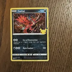 Pokemon Card TCG Celebrations - Holo Rare - Yveltal 019/025 NM 25th Anniversary - Image 1