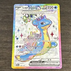 Pokemon TCG Lapras EX 158/142 Sv07 Stellar Crown Ultra Rare Full Art Holo 220 HP - Image 1