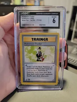 Pokemon Trader Base Set 77/102 1st Ed. Pokemon 1999 CGC Graded 6 - Image 1