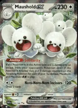 MAUSHOLD EX 155/182 PARADOX RIFT DOUBLE RARE POKEMON HOLO GRAPHICS - Image 1