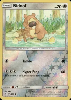 BIDOOF 171/236 UNIFIED MINDS COMMON REVERSE HOLO POKEMON SEKIO - Image 1