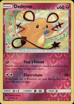 DEDENNE 88/131 FORBIDDEN LIGHT UNCOMMON REVERSE HOLO POKEMON TOMOKAZU KOMIYA - Image 1