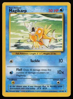 Magikarp 35/102 Uncommon Base Set Unlimited Pokemon NM - Image 1