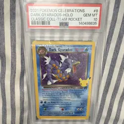 Pokemon Dark Gyarados PSA 10 2021 Celebrations Classic Collection 8/82 Holo - Image 1