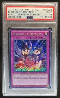 2020 Yu-Gi-Oh Dark Side Dimensions Secret Magicians Defense #MVP1-ENS28 PSA 9 - Image 1